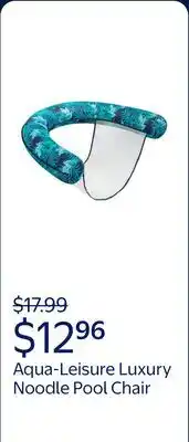Walmart Aqua-Leisure Luxury Noodle Pool Chair, with Soft Cool Weave Mesh Fabric offer
