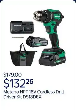 Walmart Metabo HPT 18V Cordless Drill Driver Kit, 1/2-In, DS18DEX offer