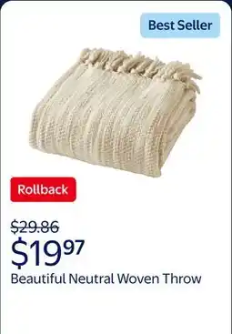 Walmart Beautiful Neutral Woven Throw by Drew Barrymore offer
