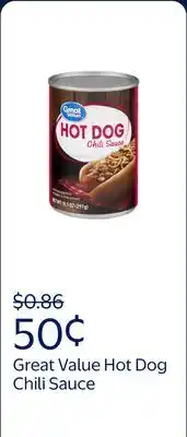 Walmart Great Value Hot Dog Chili Sauce offer