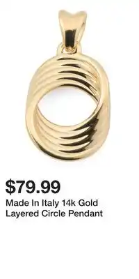 TJ Maxx Made In Italy 14k Gold Layered Circle Pendant offer