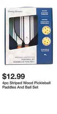 TJ Maxx 4pc Striped Wood Pickleball Paddles And Ball Set offer