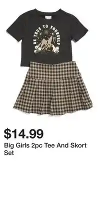 TJ Maxx Big Girls 2pc Tee And Skort Set offer