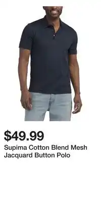 TJ Maxx Supima Cotton Blend Mesh Jacquard Button Polo offer
