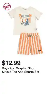 TJ Maxx Boys 2pc Graphic Short Sleeve Tee And Shorts Set offer
