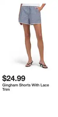 TJ Maxx Gingham Shorts With Lace Trim offer