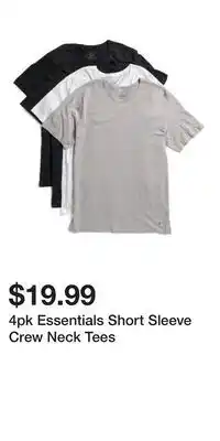 TJ Maxx 4pk Essentials Short Sleeve Crew Neck Tees offer