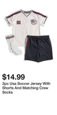 TJ Maxx 2pc Usa Soccer Jersey With Shorts And Matching Crew Socks offer