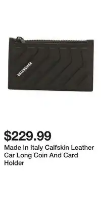 TJ Maxx Made In Italy Calfskin Leather Car Long Coin And Card Holder offer