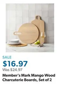 Sam's Club Member's Mark Mango Wood Charcuterie Boards, Set of 2 offer