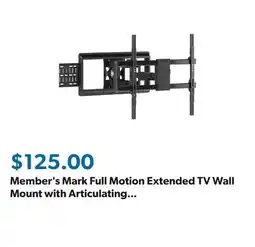 Sam's Club Member's Mark Full Motion Extended TV Wall Mount with Articulating Dual Swivel Arms for 32-100 TVs offer