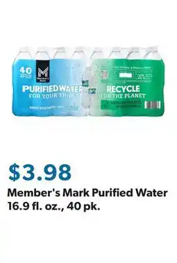Sam's Club Member's Mark Purified Water 16.9 fl. oz., 40 pk offer