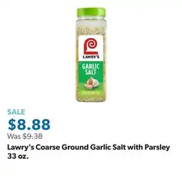 Sam's Club Lawry's Coarse Ground Garlic Salt with Parsley 33 oz offer
