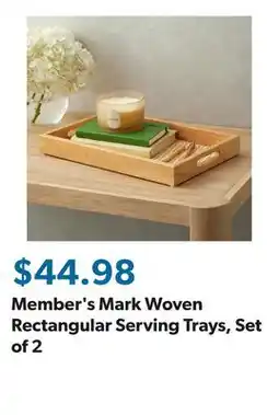 Sam's Club Member's Mark Woven Rectangular Serving Trays, Set of 2 offer
