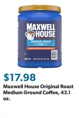 Sam's Club Maxwell House Original Roast Medium Ground Coffee, 43.1 oz offer