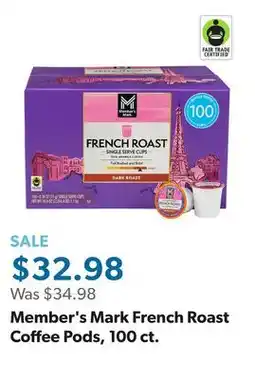 Sam's Club Member's Mark French Roast Coffee Pods, 100 ct offer