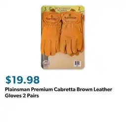 Sam's Club Plainsman Premium Cabretta Brown Leather Gloves 2 Pairs offer