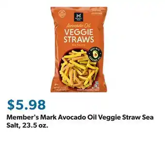 Sam's Club Member's Mark Avocado Oil Veggie Straw Sea Salt, 23.5 oz offer