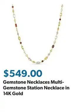 Sam's Club Gemstone Necklaces Multi-Gemstone Station Necklace in 14K Gold offer