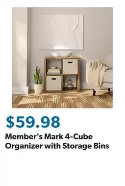 Sam's Club Member's Mark 4-Cube Organizer with Storage Bins offer