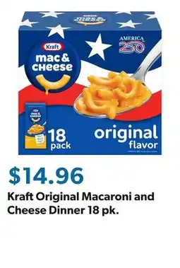 Sam's Club Kraft Original Macaroni and Cheese Dinner 18 pk offer