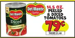 Ollie's DEL MONTE 14.5 OZ. PEELED & Diced TOMATOES offer