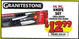 Ollie's GRANITESTONE 14 PC. KNIFE SET offer
