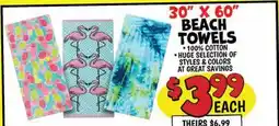 Ollie's 30 X 60 BEACH TOWELS offer