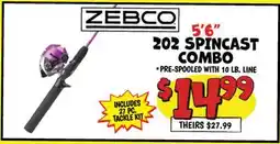 Ollie's ZEBCO 202 SPINCAST COMBO offer