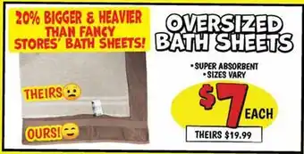 Ollie's OVERSIZED BATH SHEETS offer