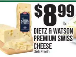 Extra Supermarket DIEZ & WATSON PREMIUM SWISS CHEESE offer