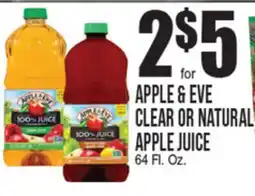Extra Supermarket APPLE & EVE CLEAR OR NATURAL APPLE JUICE offer