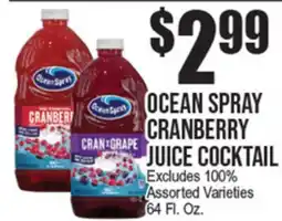 Extra Supermarket OCEAN SPRAY CRANBERRY JUICE COCKTAIL offer