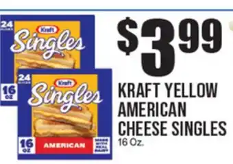 Extra Supermarket KRAFT YELLOW AMERICAN CHEESE SINGLES offer