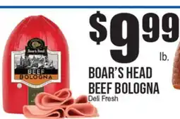 Extra Supermarket BOAR'S HEAD BEEF BOLOGNA offer