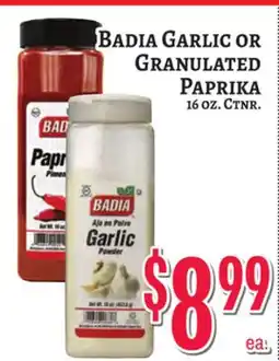 Trade Fair Supermarket BADIA GARLIC OR GRANULATED PAPRIKA offer