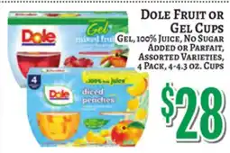 Trade Fair Supermarket DOLE FRUIT OR GEL CUPS offer