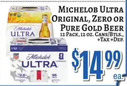 Trade Fair Supermarket MICHELOB ULTRA ORIGINAL, ZERO OR PURE GOLD BEER offer