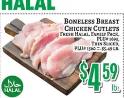 Trade Fair Supermarket BONELESS BREAST CHICKEN CUTLETS offer