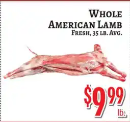 Trade Fair Supermarket WHOLE AMERICAN LAMB offer