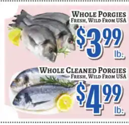 Trade Fair Supermarket WHOLE PORGIES, WHOLE CLEANED PORGIES offer