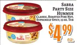 Trade Fair Supermarket SABRA PARTY SIZE HUMMUS offer