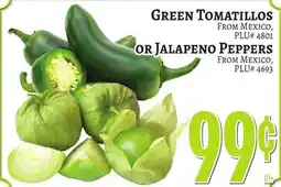 Trade Fair Supermarket GREEN TOMATILLOS OR JALAPENO PEPPERS offer