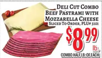 Trade Fair Supermarket DELI CUT COMBO BEEF PASTRAMI WITH MOZZARELLA CHEESE offer