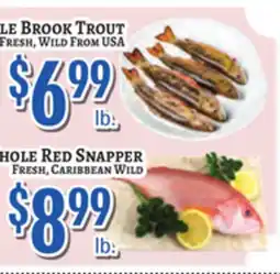Trade Fair Supermarket MLE BROOK TROUT, WHOLE RED SNAPPER offer
