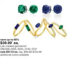 JC Penney Lab-created gemstone§ offer