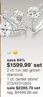 JC Penney 2 Ct. T.W. Lab-Grown Diamond 1 Ct. Center Stone‡ offer