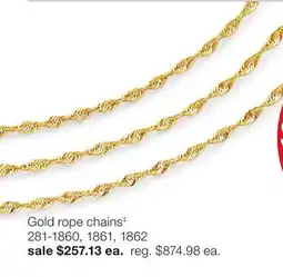 JC Penney Gold rope chains‡ offer