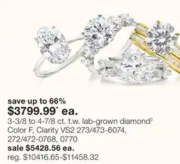 JC Penney 3-3/8 To 4-7/8 Ct. T.W. Lab-Grown Diamond◊ Color F, Clarity Vs2 offer