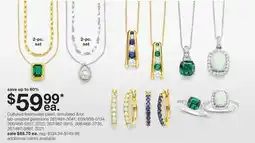 JC Penney Cultured freshwater pearl, simulated &/or slab-created gemstone offer